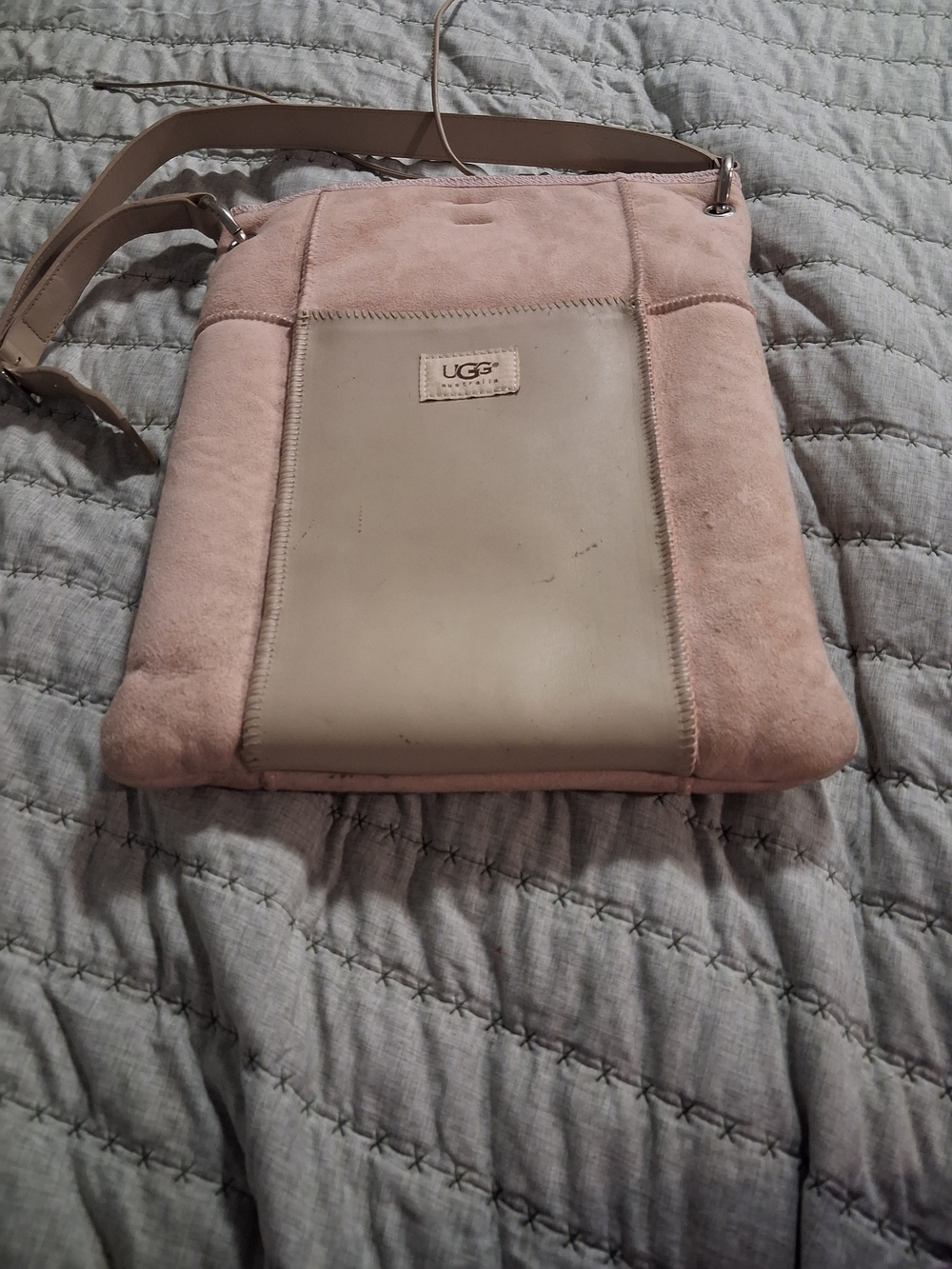 UGG Women's Blush Pink Suede Crossbody Bag